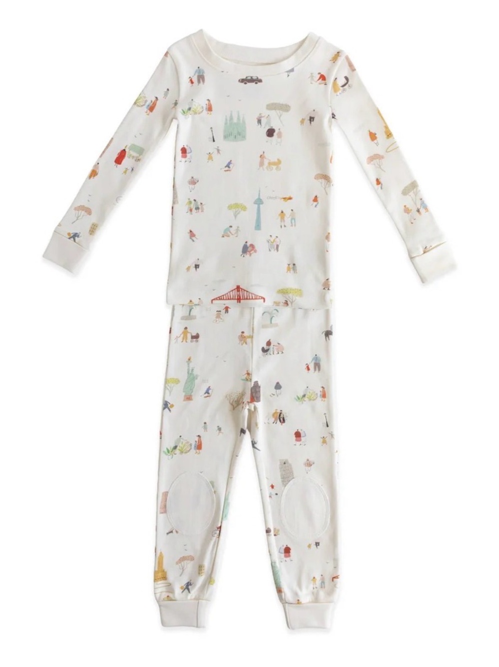 Pehr Explore the World Ribbed Organic Cotton Toddler Pajama PJ Set Size 2-3T